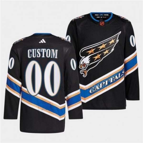 Washington Capitals Custom Men's adidas Reverse Retro 2.0 Authentic Player Jersey - Black