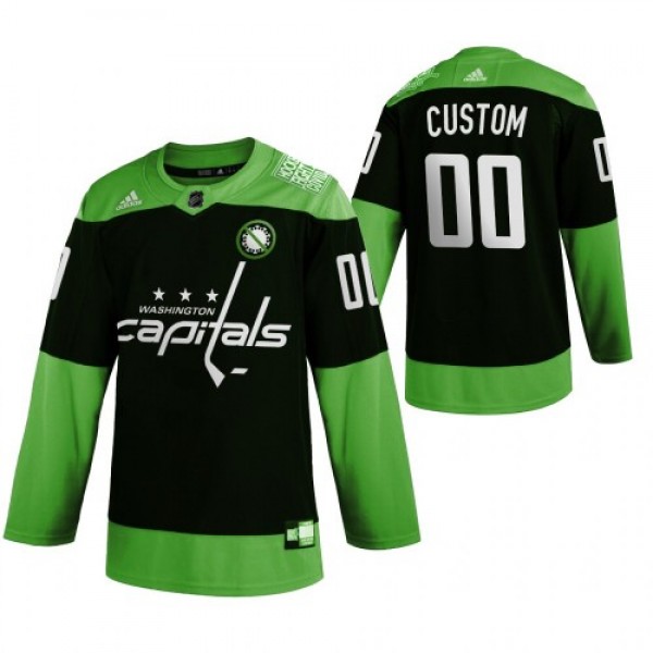 Washington Capitals Custom Men's Adidas Green...