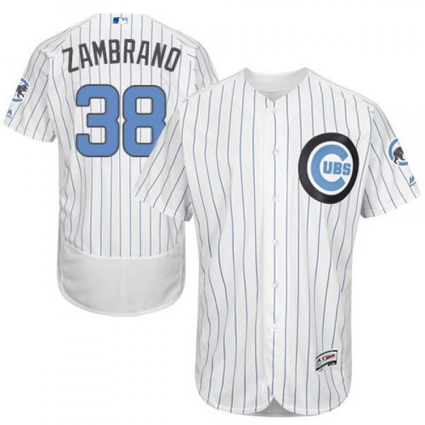 Chicago Cubs #38 Carlos Zambrano White(Blue Strip)...