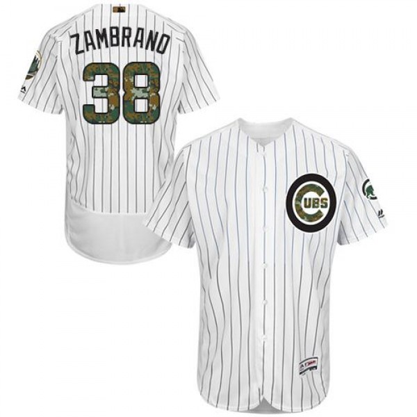 Chicago Cubs #38 Carlos Zambrano White(Blue Strip)...