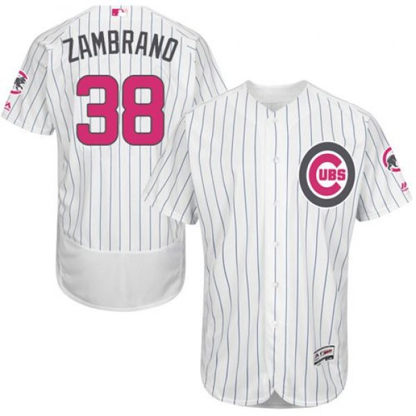 Chicago Cubs #38 Carlos Zambrano White(Blue Strip)...