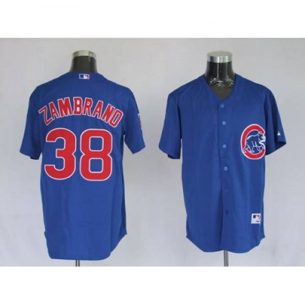 Chicago Cubs #38 Carlos Zambrano Stitched Blue MLB...