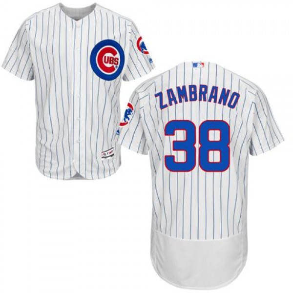 Chicago Cubs #38 Carlos Zambrano White(Blue Strip)...