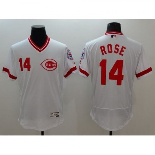 Cincinnati Reds #14 Pete Rose White Flexbase Authe...