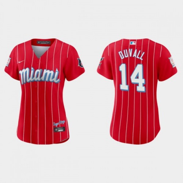 Miami Miami Marlins #14 Adam Duvall Women's N...