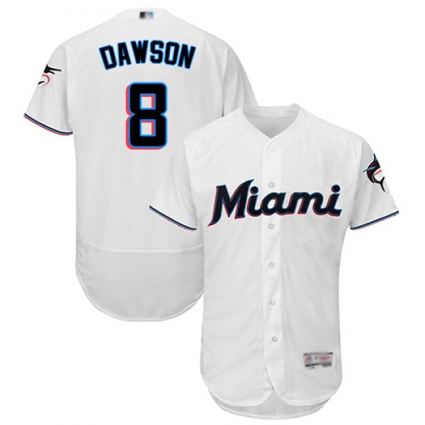 Miami Marlins #8 Andre Dawson White Flexbase Authe...