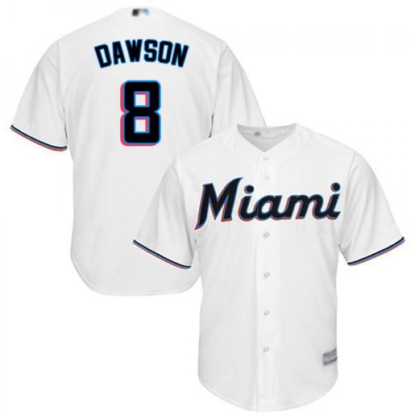 Miami Marlins #8 Andre Dawson White Cool Base Stit...