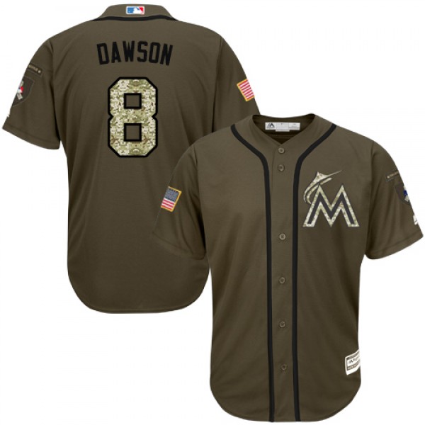 Miami Marlins #8 Andre Dawson Green Salute to Serv...