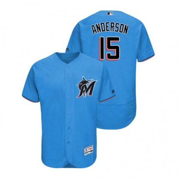 Miami Marlins #15 Brian Anderson Blue Alternate 20...