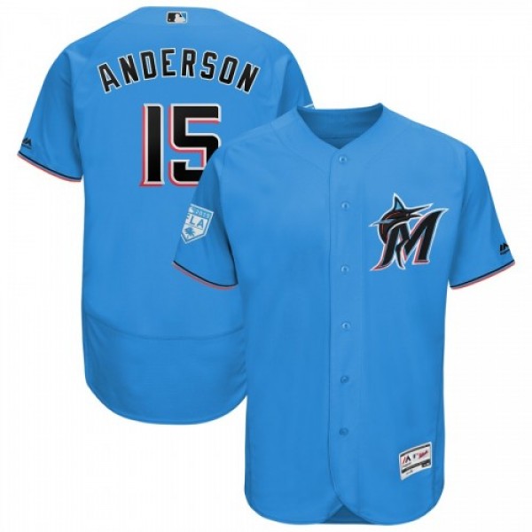 Miami Marlins #15 Brian Anderson Blue 2019 Spring ...