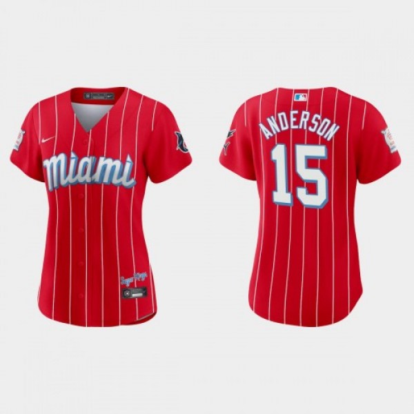 Miami Miami Marlins #15 Brian Anderson Women'...