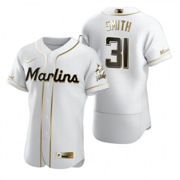 Miami Miami Marlins #31 Caleb Smith White Nike Men...