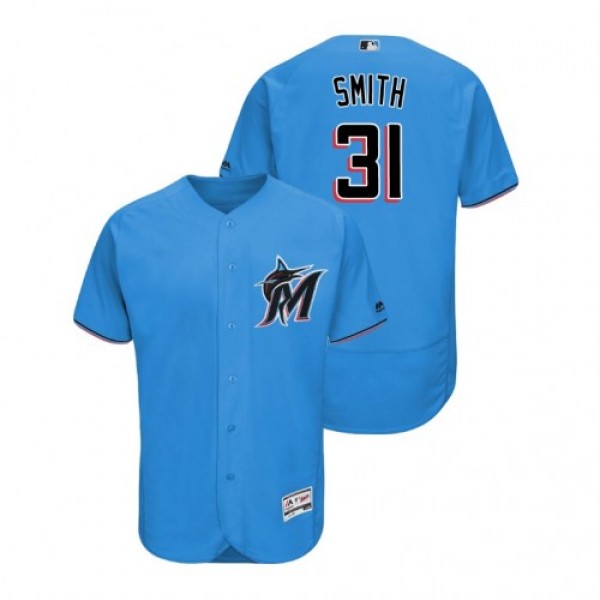 Miami Marlins #31 Caleb Smith Blue Alternate 2019 ...