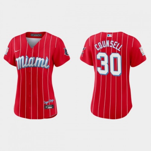 Miami Miami Marlins #30 Craig Counsell Women'...