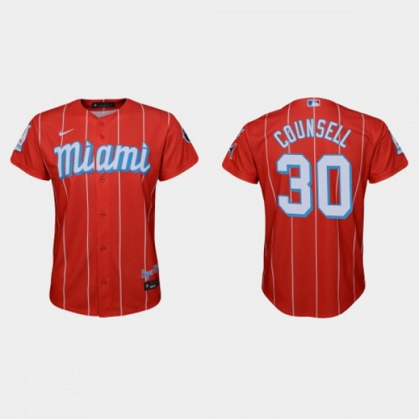 Miami Miami Marlins #30 Craig Counsell Youth Nike ...