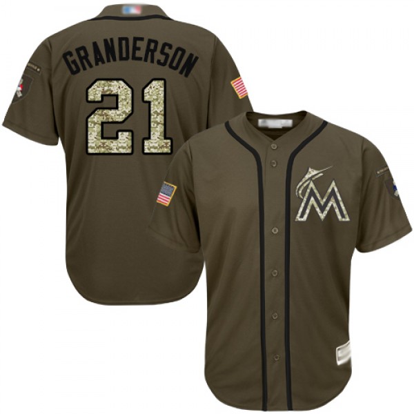 Miami Marlins #21 Curtis Granderson Green Salute t...