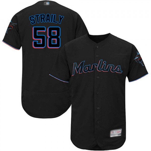 Miami Marlins #58 Dan Straily Black Flexbase Authe...