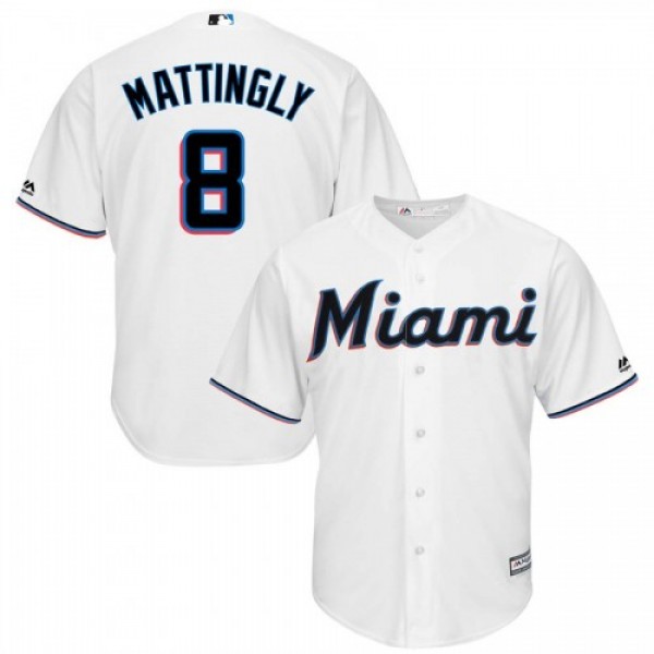 Miami Miami Marlins #8 Don Mattingly Majestic Home...