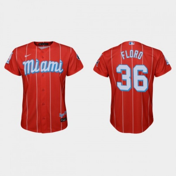 Miami Miami Marlins #36 Dylan Floro Youth Nike 202...