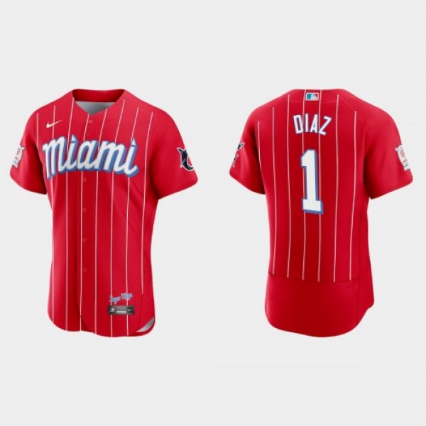 Miami Miami Marlins #1 Isan Diaz Men's Nike 2...