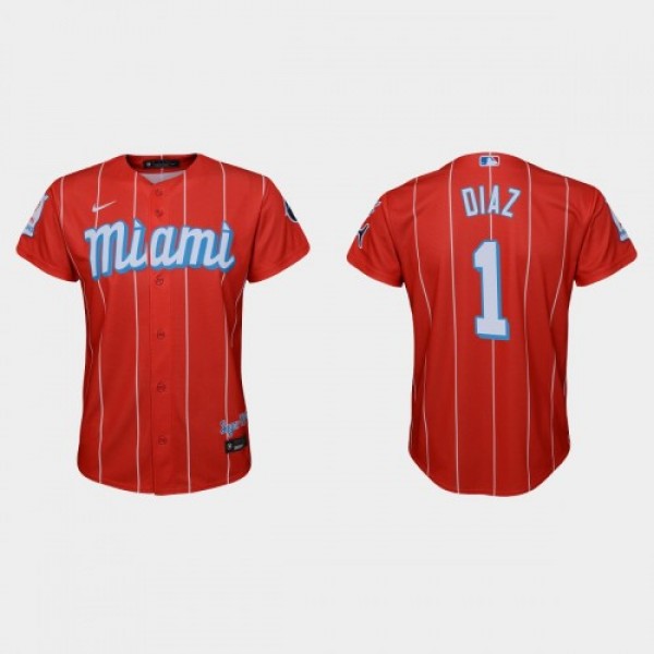 Miami Miami Marlins #1 Isan Diaz Youth Nike 2021 C...