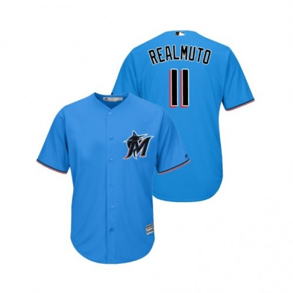 Miami Marlins #11 J.T. Realmuto Blue Alternate 201...