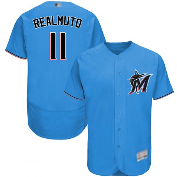 Miami Marlins #11 JT Realmuto Blue Flexbase Authen...