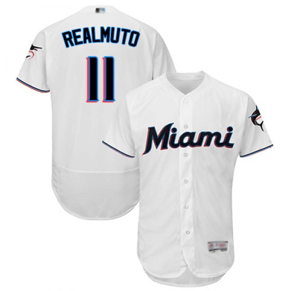 Miami Marlins #11 JT Realmuto White Flexbase Authe...