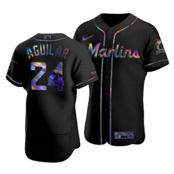 Miami Miami Marlins #24 Jesus Aguilar Men's N...