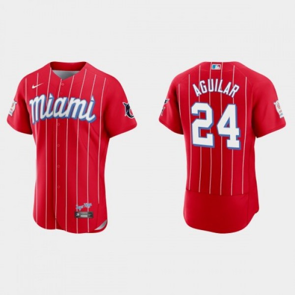 Miami Miami Marlins #24 Jesus Aguilar Men's N...