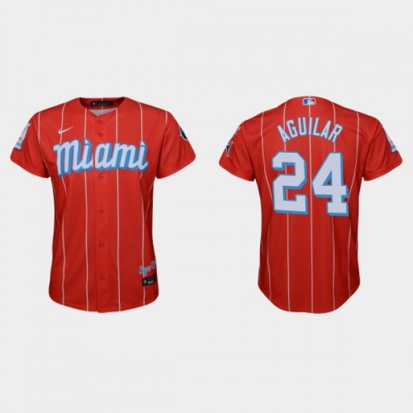 Miami Miami Marlins #24 Jesus Aguilar Youth Nike 2...