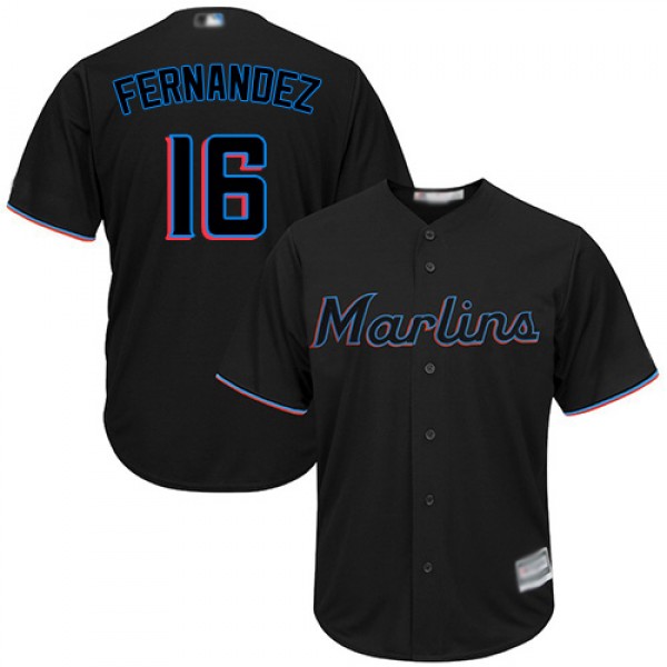 Miami Marlins #16 Jose Fernandez Black New Cool Ba...