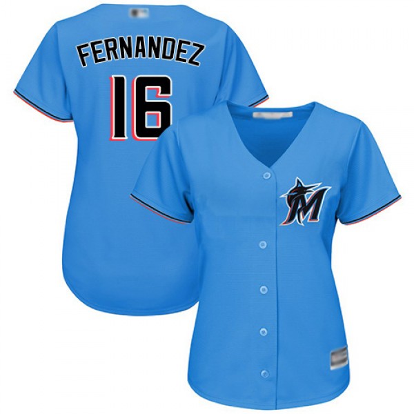 Miami Marlins #16 Jose Fernandez Blue Alternate Wo...