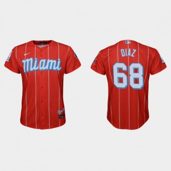 Miami Miami Marlins #68 Lewin Diaz Youth Nike 2021...