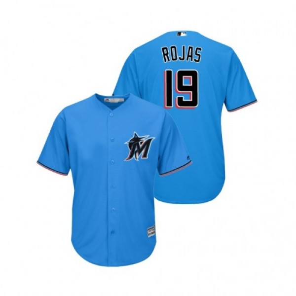 Miami Marlins #19 Miguel Rojas Blue Alternate 2019...