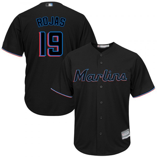 Miami Marlins #19 Miguel Rojas Black Cool Base Sti...