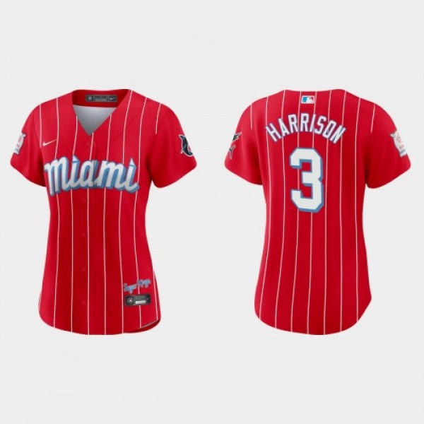 Miami Miami Marlins #3 Monte Harrison Women's...