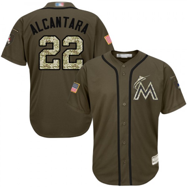 Miami Marlins #22 Sandy Alcantara Green Salute to ...