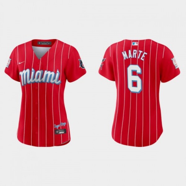 Miami Miami Marlins #6 Starling Marte Women's...