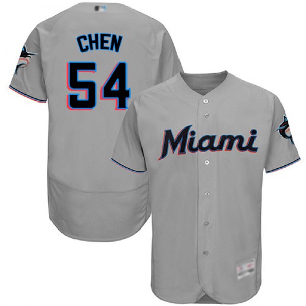 Miami Marlins #54 Wei-Yin Chen Grey Flexbase Authe...