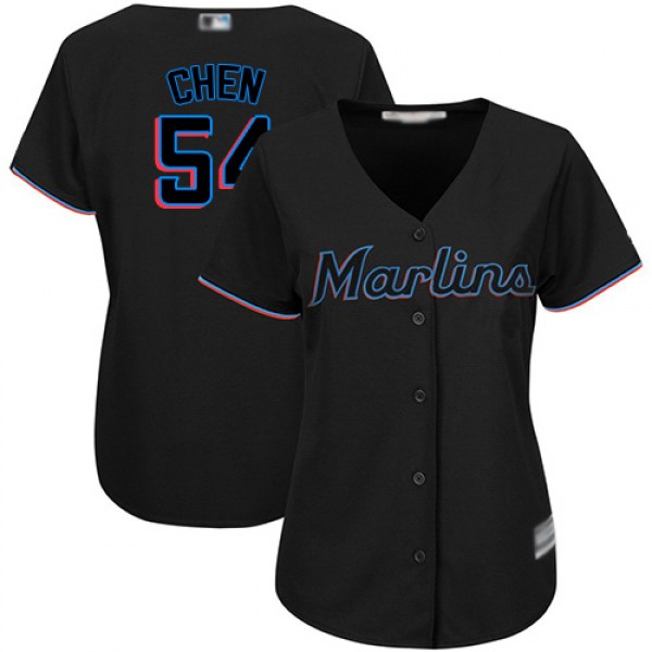 Miami Marlins #54 Wei-Yin Chen Black Alternate Wom...