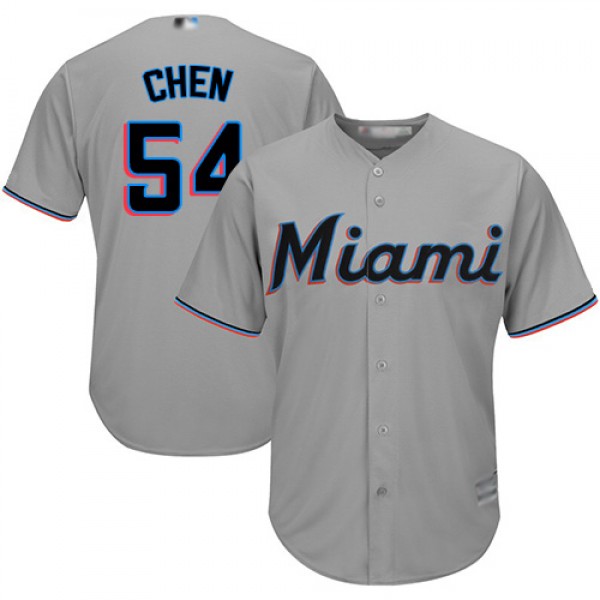 Miami Marlins #54 Wei-Yin Chen Grey Cool Base Stit...