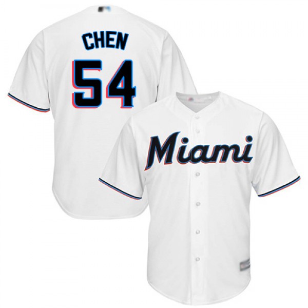 Miami Marlins #54 Wei-Yin Chen White Cool Base Sti...