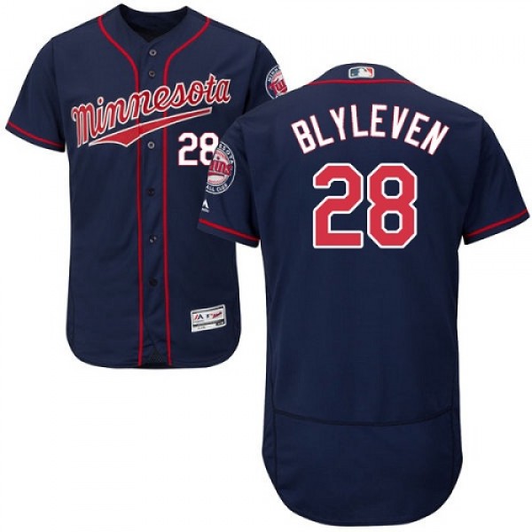 Minnesota Twins #28 Bert Blyleven Navy Blue Flexba...