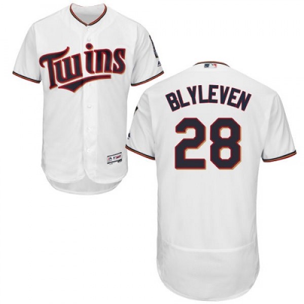 Minnesota Twins #28 Bert Blyleven White Flexbase A...