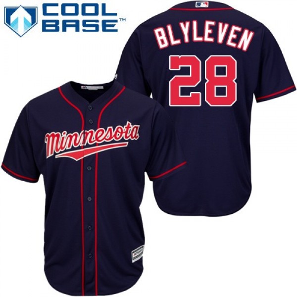 Minnesota Twins #28 Bert Blyleven Navy blue Cool B...