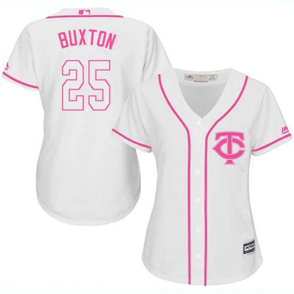 Minnesota Twins #25 Byron Buxton White/Pink Fashio...