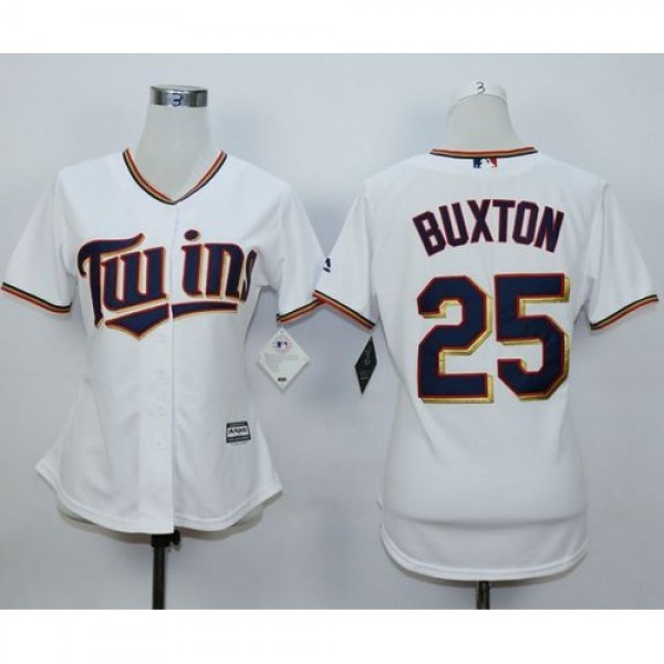 Minnesota Twins #25 Byron Buxton White Home Women&...