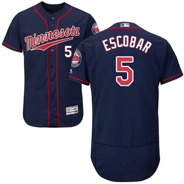 Minnesota Twins #5 Eduardo Escobar Navy Blue Flexb...