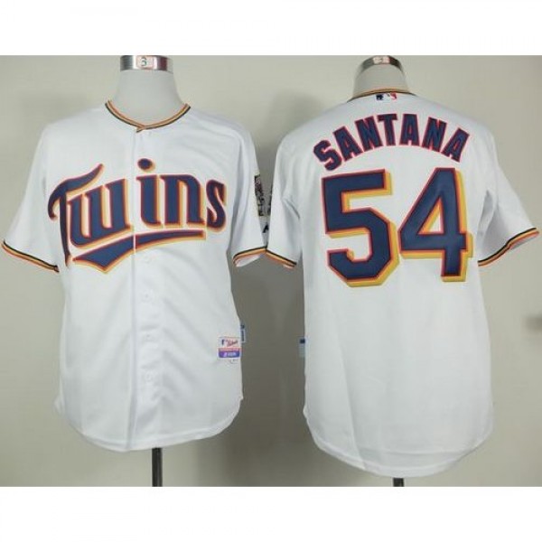 Minnesota Twins #54 Ervin Santana White Home Cool ...